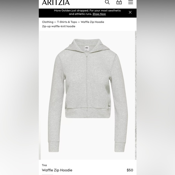 TNA Waffle Zipper Hoodie in H. Light Cool Grey - Picture 2 of 2